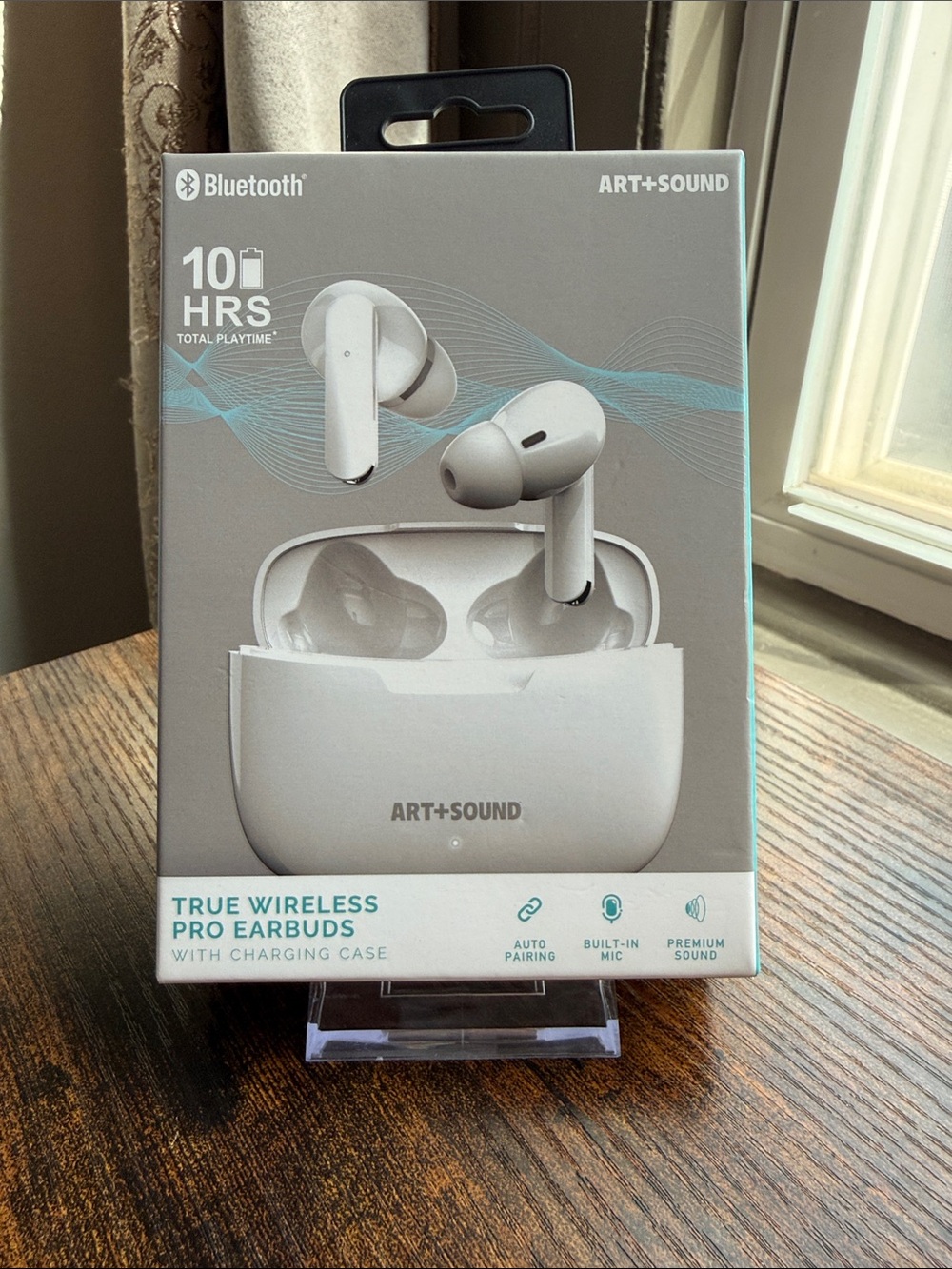 True Wireless Pro Earbuds - White Bluetooth Earbuds with Charging Case